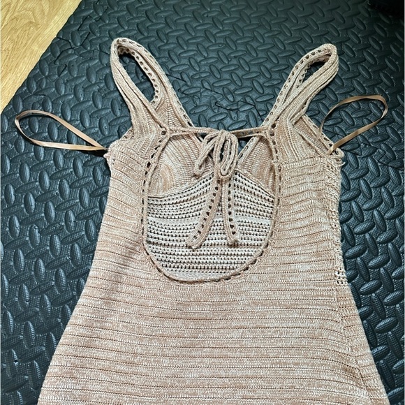 Torn BY Ronny Kobo Size Small Tan/Cream Knit Maxi Dress - Picture 6 of 8